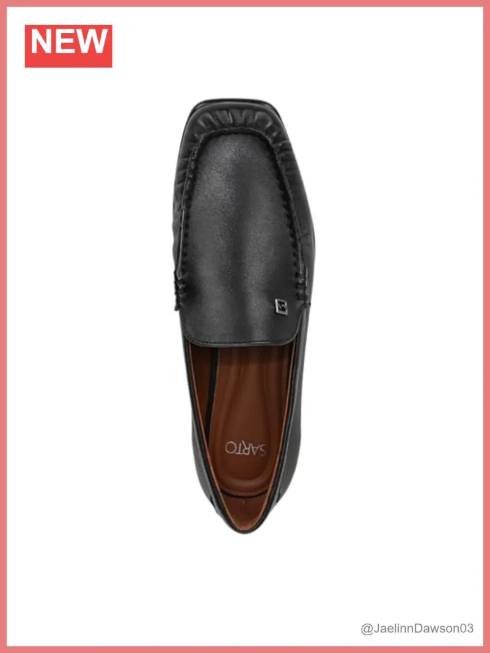 Women's Slip On Loafer Leather Square Toe Hand Stitch Low Heel